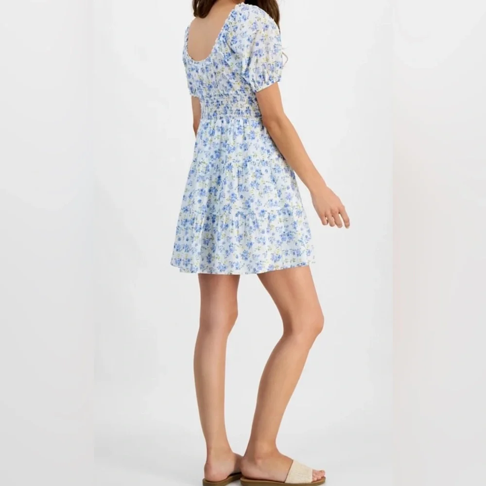 Kingston Grey Juniors' Floral-Print
Cotton Puff-Sleeve‎ Mini Dress Small - Picture 2 of 16